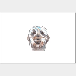 Does my hair look good? Dog portrait illustration in watercolors Posters and Art